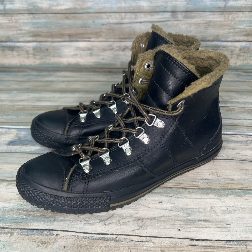 Converse Winter Boot Size 6 Junior Black Sherpa Lined Chuck Taylor High‎ Top